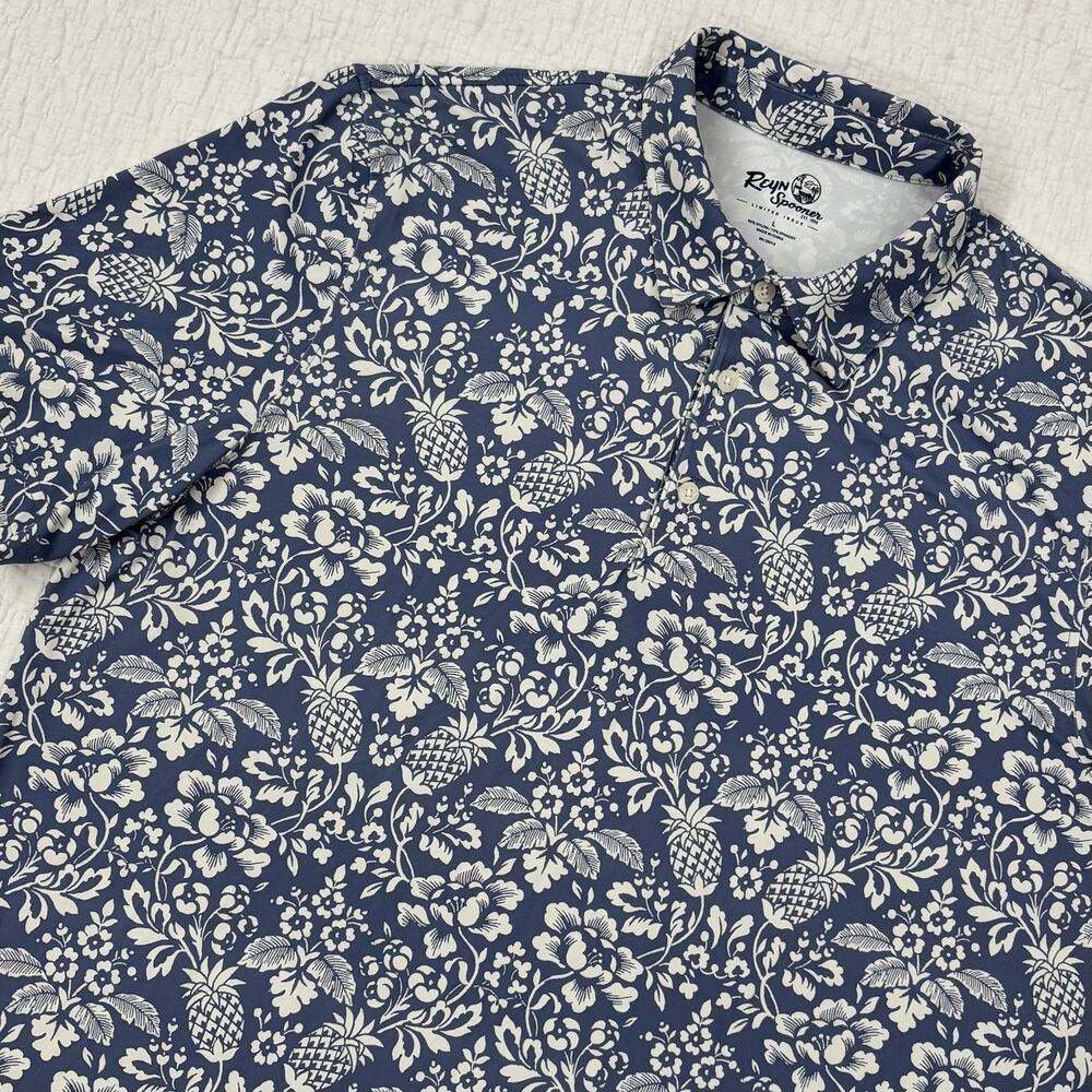 Reyn Spooner Mens Size Large Limited Issue Aloha Hawaii Brrr Golf Stretch Polo